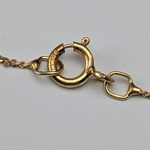 British Vintage 9ct Gold Enamel Fish Pendant with 9ct Gold Chain and Carissima Case